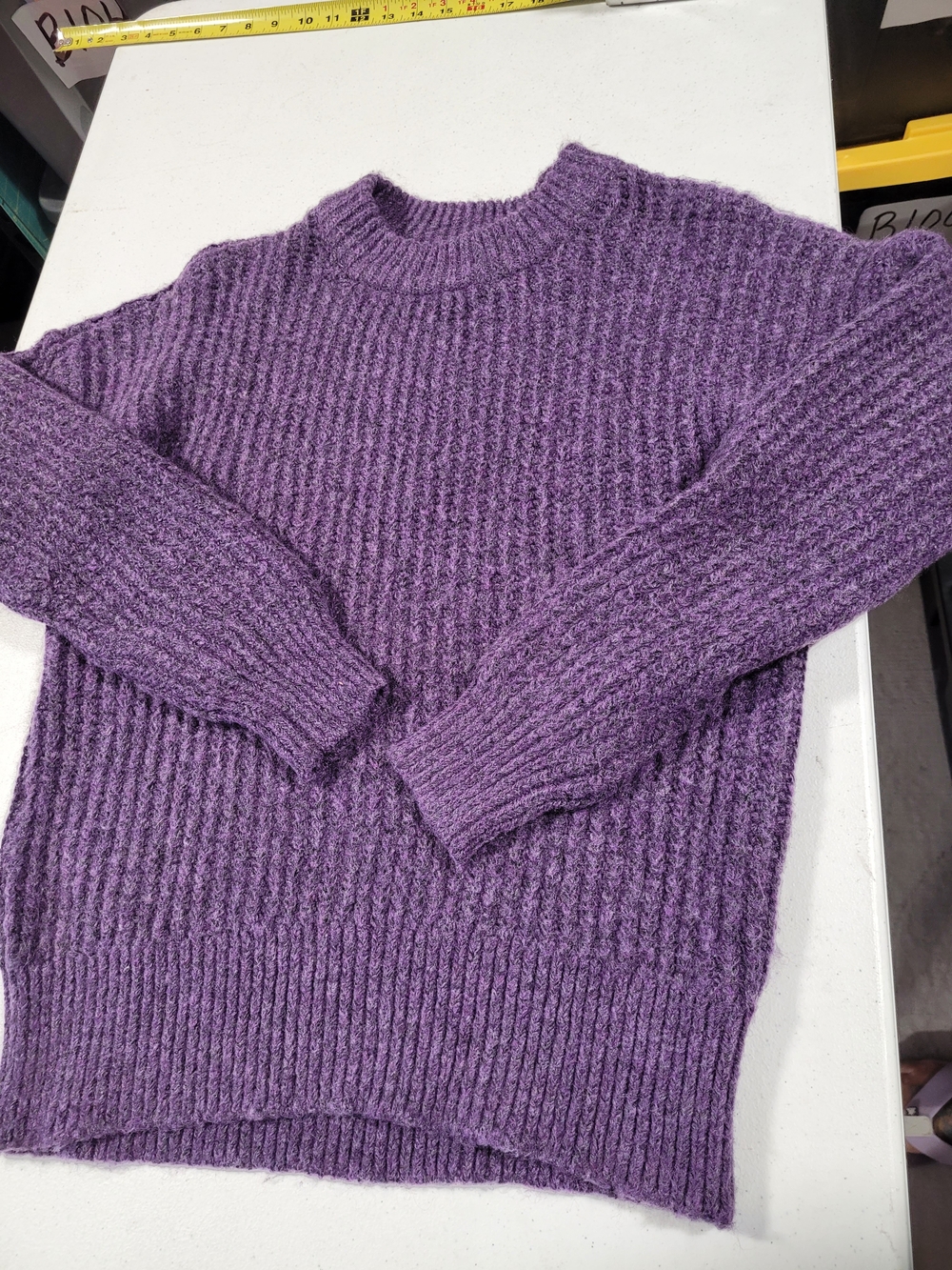 Sonoma Purple Textured Crewneck Sweater
